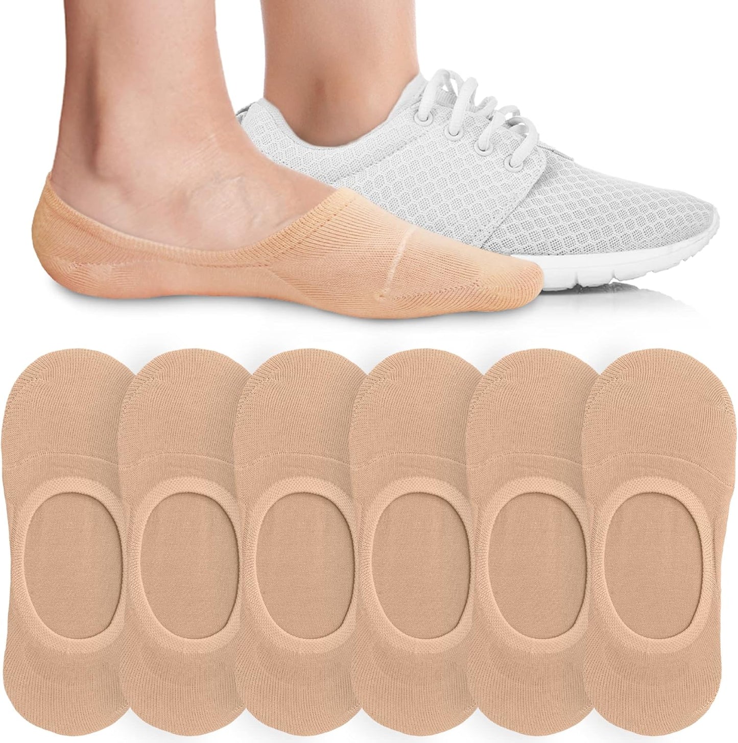 No Show Socks Womens Invisible Liner, Non Slip & Low Cut, Casual & Formal Wear, Soft & Stretchable