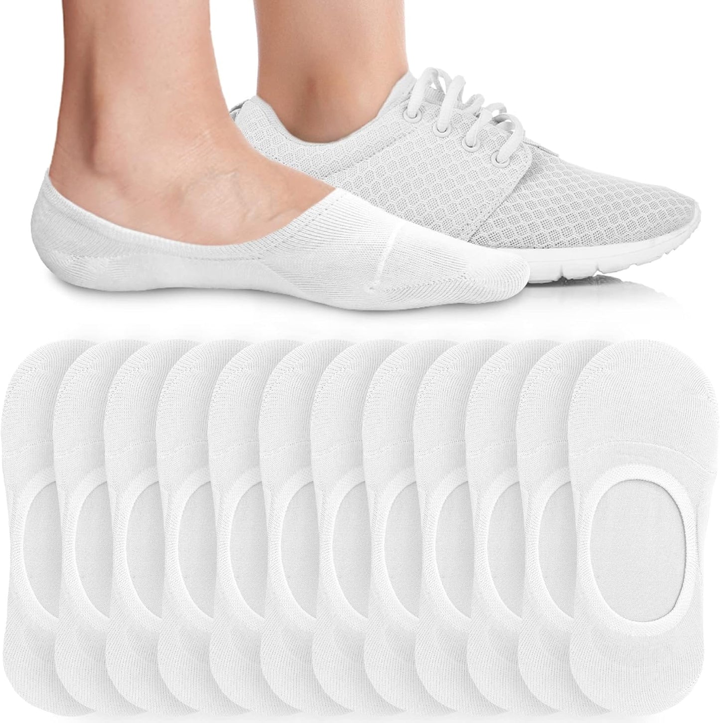 No Show Socks Womens Invisible Liner, Non Slip & Low Cut, Casual & Formal Wear, Soft & Stretchable