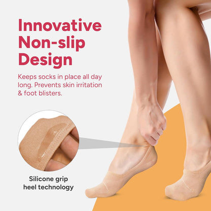 No Show Socks Womens Invisible Liner, Non Slip & Low Cut, Casual & Formal Wear, Soft & Stretchable